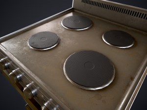 Old electric stove 3D Model