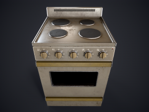 Old electric stove 3D Model