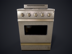 Old electric stove 3D Model