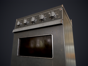 Old electric stove 3D Model