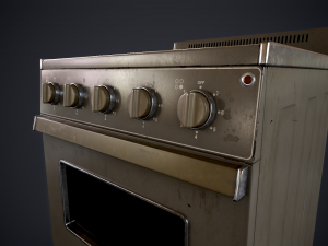 Old electric stove 3D Model