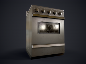 Old electric stove 3D Model