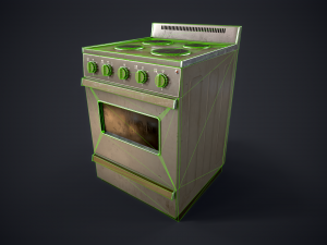 Old electric stove 3D Model