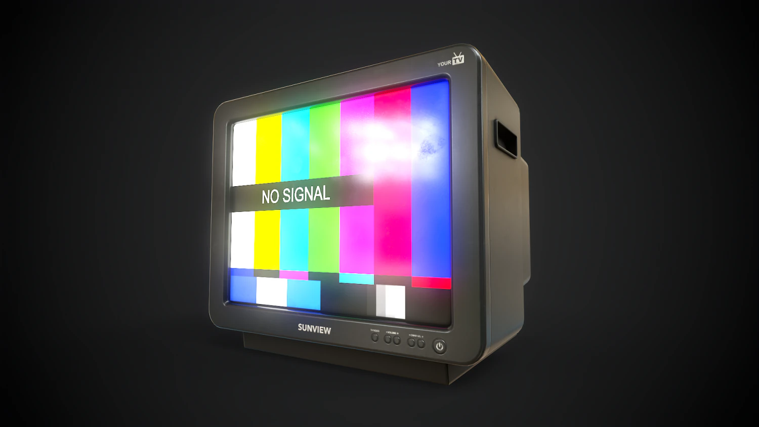 Classic TV from the 90s 3D Model .c4d .max .obj .3ds .fbx .stl .blend 