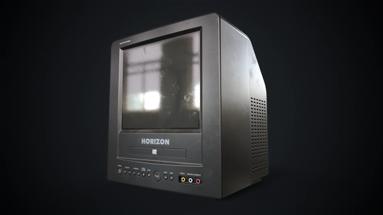 Old TV with DVD 3D Model .c4d .max .obj .3ds .fbx .stl .blend 