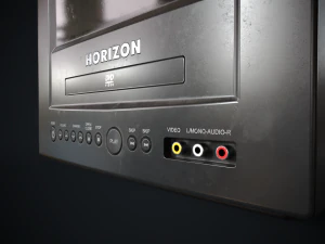Old TV with DVD 3D Model