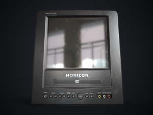 Old TV with DVD Model 3D