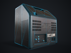 Old TV with DVD Model 3D