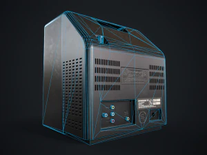 Old TV with DVD 3D Model