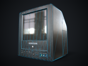 Old TV with DVD Model 3D