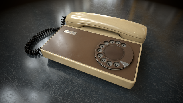 Retro telephone Modello 3D .c4d .max .obj .3ds .fbx .stl .blend