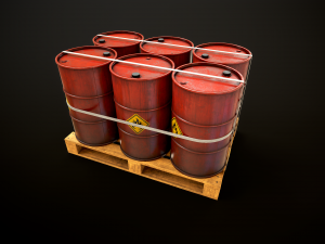 Large set of metal barrels Modelo 3D
