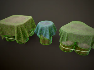 Large set of metal barrels 3D Model