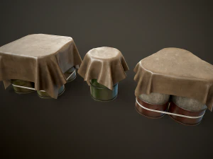 Large set of metal barrels 3D Model
