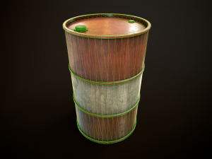 Large set of metal barrels Modelo 3D