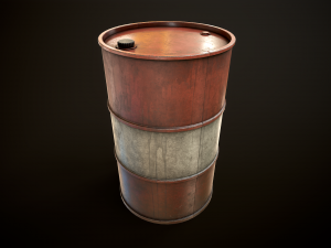 Large set of metal barrels Modelo 3D