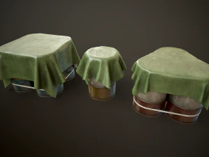 Large set of metal barrels 3D Model