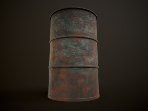 Large set of metal barrels Modelo 3D