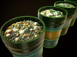 Large set of metal barrels Modelo 3D