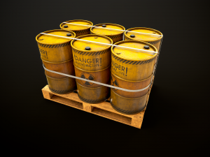 Large set of metal barrels Modelo 3D