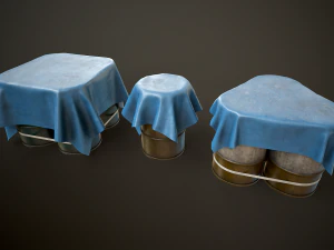 Large set of metal barrels 3D Model