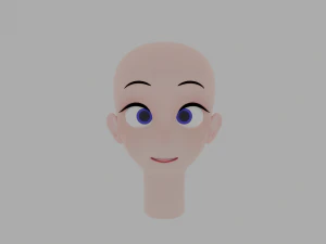 Anime character head Low-poly 3D Model
