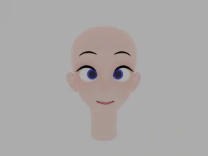 Anime character head Low-poly 3D Model