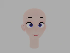 Anime character head Low-poly 3D Model