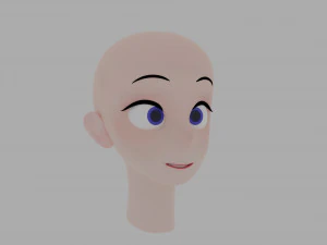 Anime character head Low-poly 3D Model