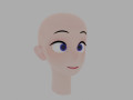 Anime character head Low-poly Model 3D