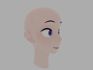 Anime character head Low-poly 3D Model