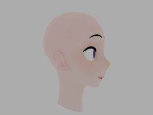 Anime character head Low-poly Model 3D