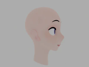 Anime character head Low-poly 3D Model