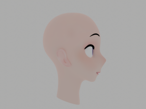 Anime character head Low-poly Model 3D