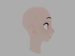 Anime character head Low-poly 3D Model