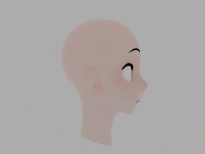 Anime character head Low-poly Model 3D