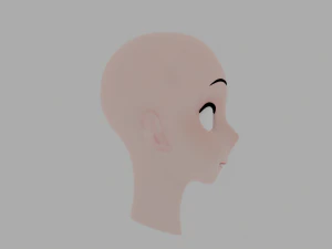 Anime character head Low-poly 3D Model