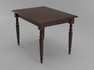 Victorian dark varnished wood table 3D Model