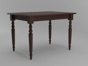 빅토리아 시대의 어두운 광택 처리된 나무 테이블 3D 모델