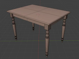 Victorian dark varnished wood table 3D Model