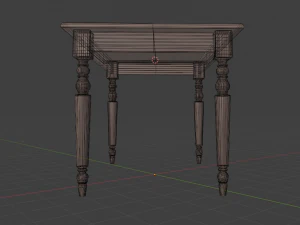 Victorian dark varnished wood table 3D Model