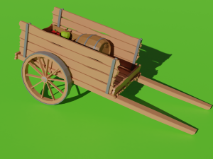 Wood Cart LP Modello 3D