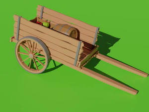 Wood Cart LP 3D Model