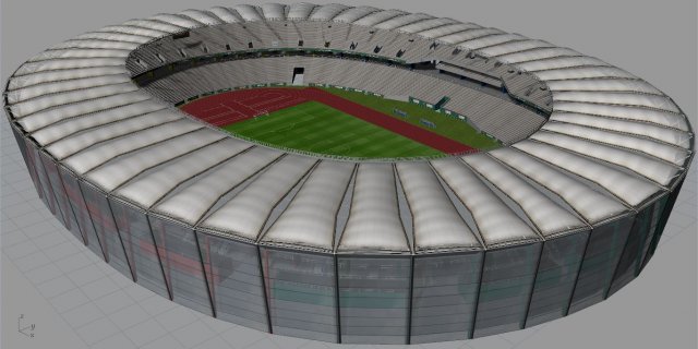 Japoma Stadium Cameroon CAF 2021 3D मॉडल .c4d .max .obj .3ds .fbx .stl .blend 