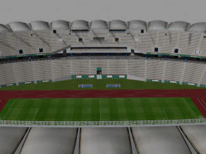 Japoma Stadium Cameroon CAF 2021 3D Model
