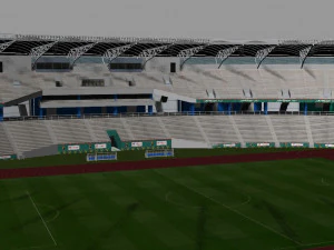 Japoma Stadium Cameroon CAF 2021 3D Model