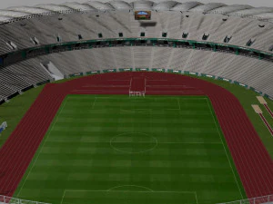 Japoma Stadium Cameroon CAF 2021 3D Model