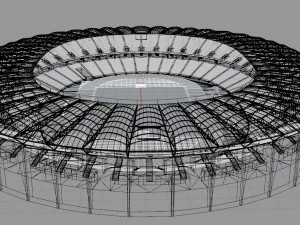 Japoma Stadium Cameroon CAF 2021 3D मॉडल