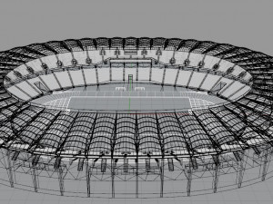Japoma Stadium Cameroon CAF 2021 3D मॉडल