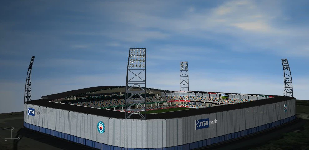 JYSK Park Stadium 3D Model .c4d .max .obj .3ds .fbx .stl .blend